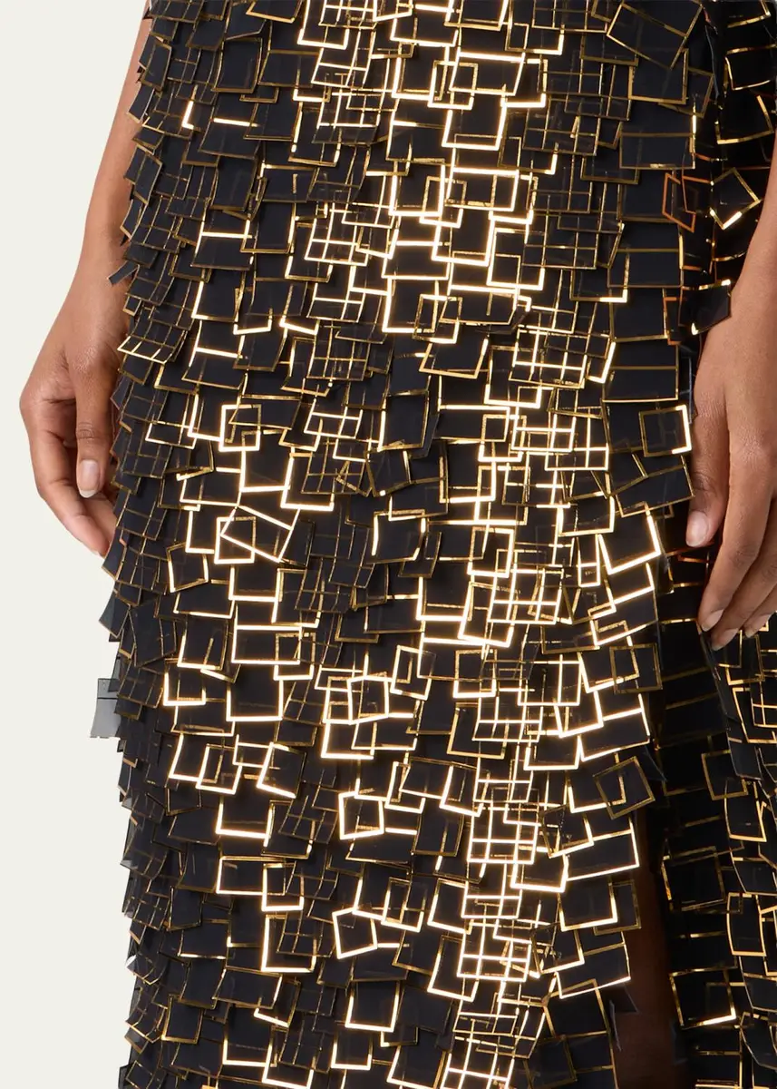 Akris Strapless Empire Layered Metallic Organza Midi Dress | Thumbnail 5