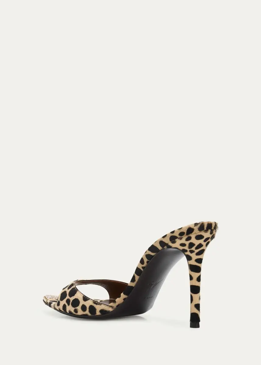 Giuseppe Zanotti 90mm Leopard Calf Hair Mules | Thumbnail 2 Giuseppe Zanotti 90mm Leopard Calf Hair Mules | Thumbnail 2