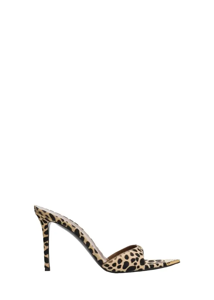 Giuseppe Zanotti 90mm Leopard Calf Hair Mules