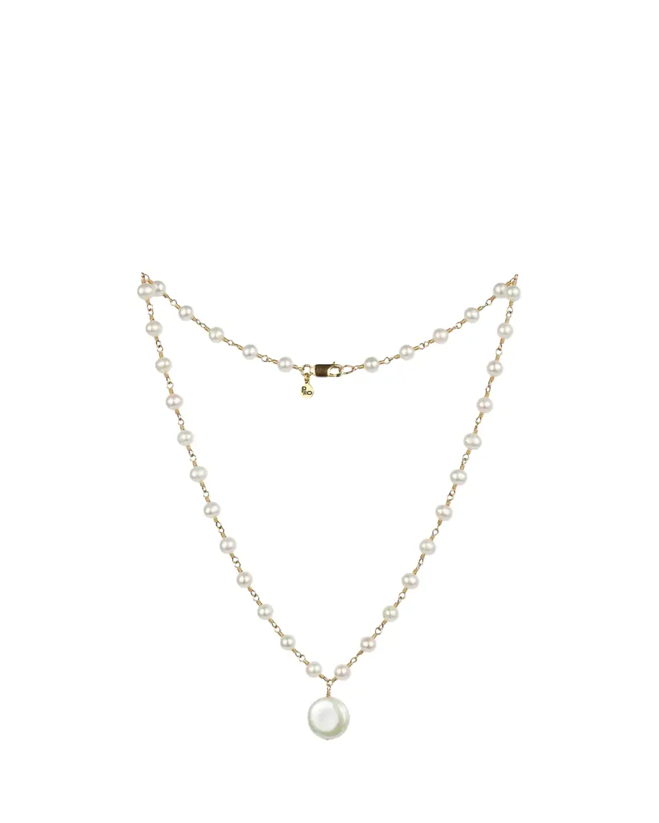 Presley Oldham Magnolia Necklace with White Pearls | Thumbnail 2 Presley Oldham Magnolia Necklace with White Pearls | Thumbnail 2