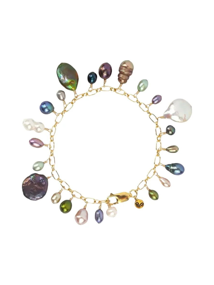 Presley Oldham Compost Bracelet with Multicolor Pearls