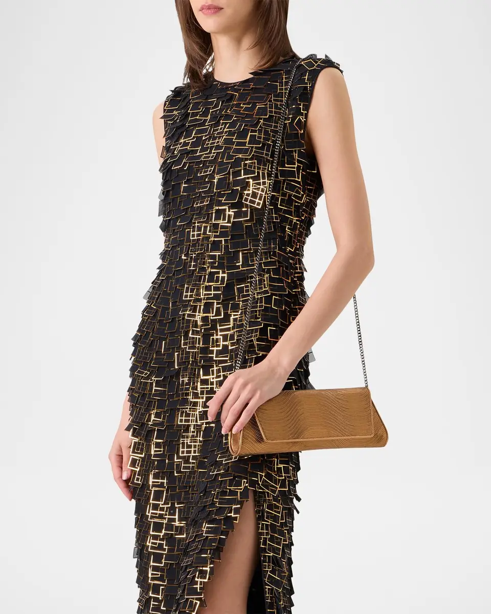 Akris Metallic Organza Tiles Sleeveless Column Gown | Thumbnail 6 Akris Metallic Organza Tiles Sleeveless Column Gown | Thumbnail 6