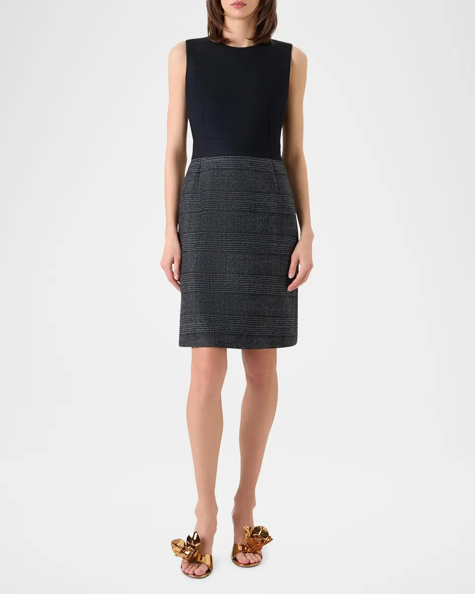 Akris Prince Of Whales Wool Double-Face Sleeveless Dress | Thumbnail 6 Akris Prince Of Whales Wool Double-Face Sleeveless Dress | Thumbnail 6