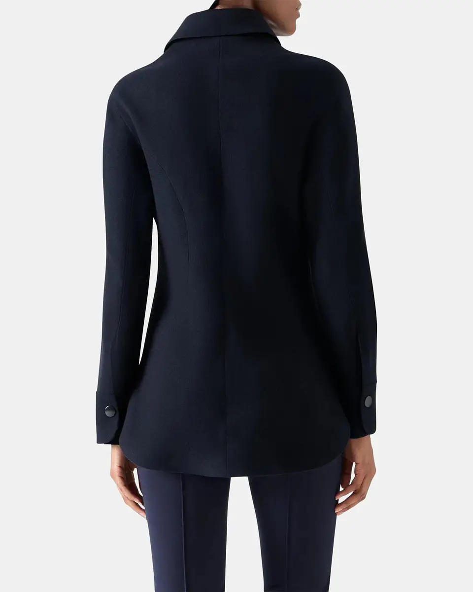 Akris punto Wool-Cashmere Zip-Front Blouse | Thumbnail 3