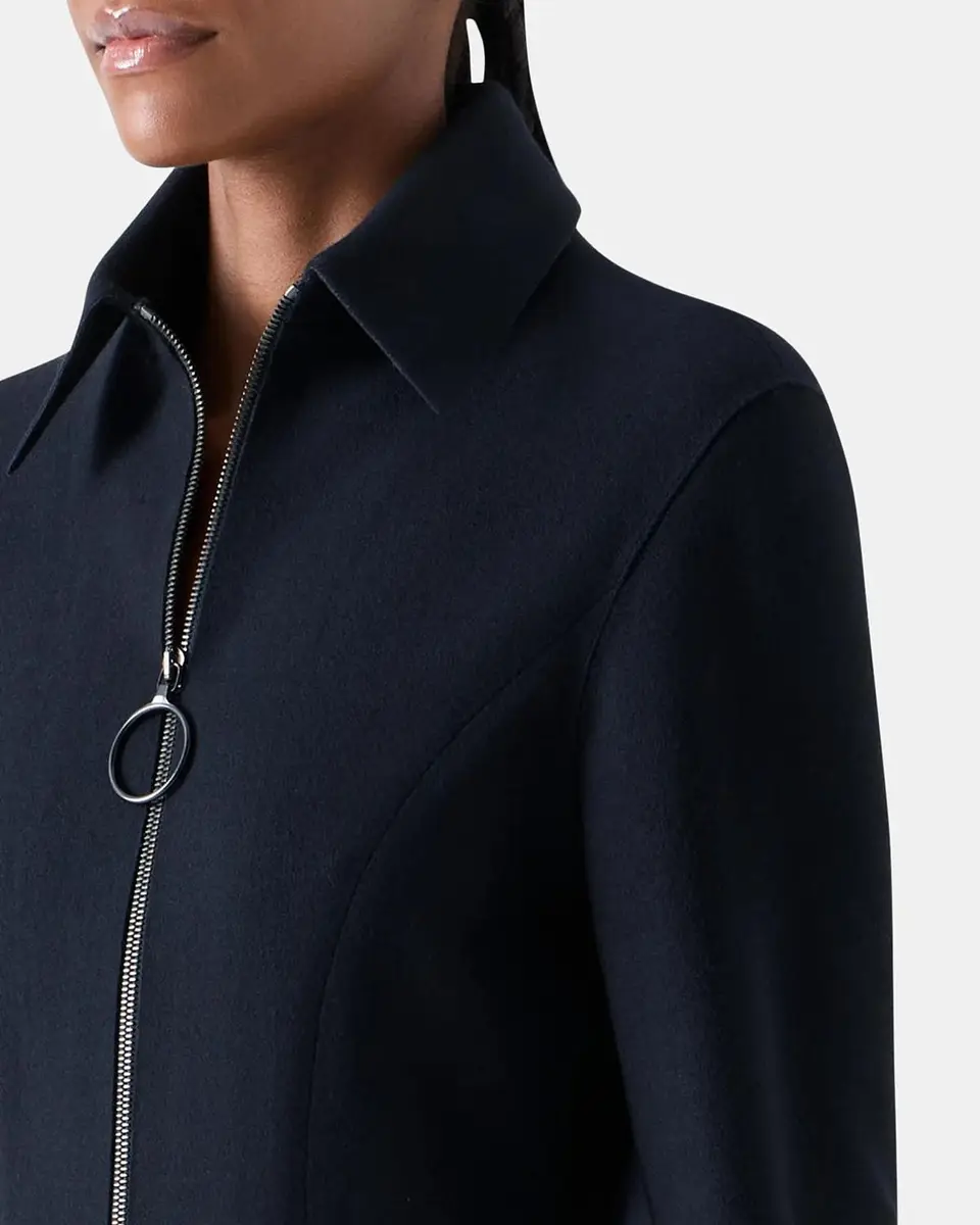 Akris punto Wool-Cashmere Zip-Front Blouse | Thumbnail 5