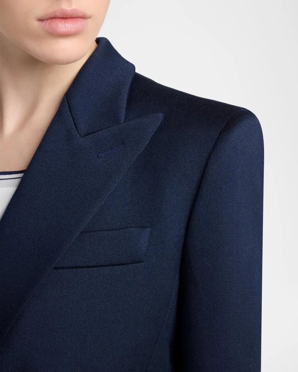 Giorgio Armani Wool-Silk Double-Breasted Blazer Jacket | Thumbnail 5