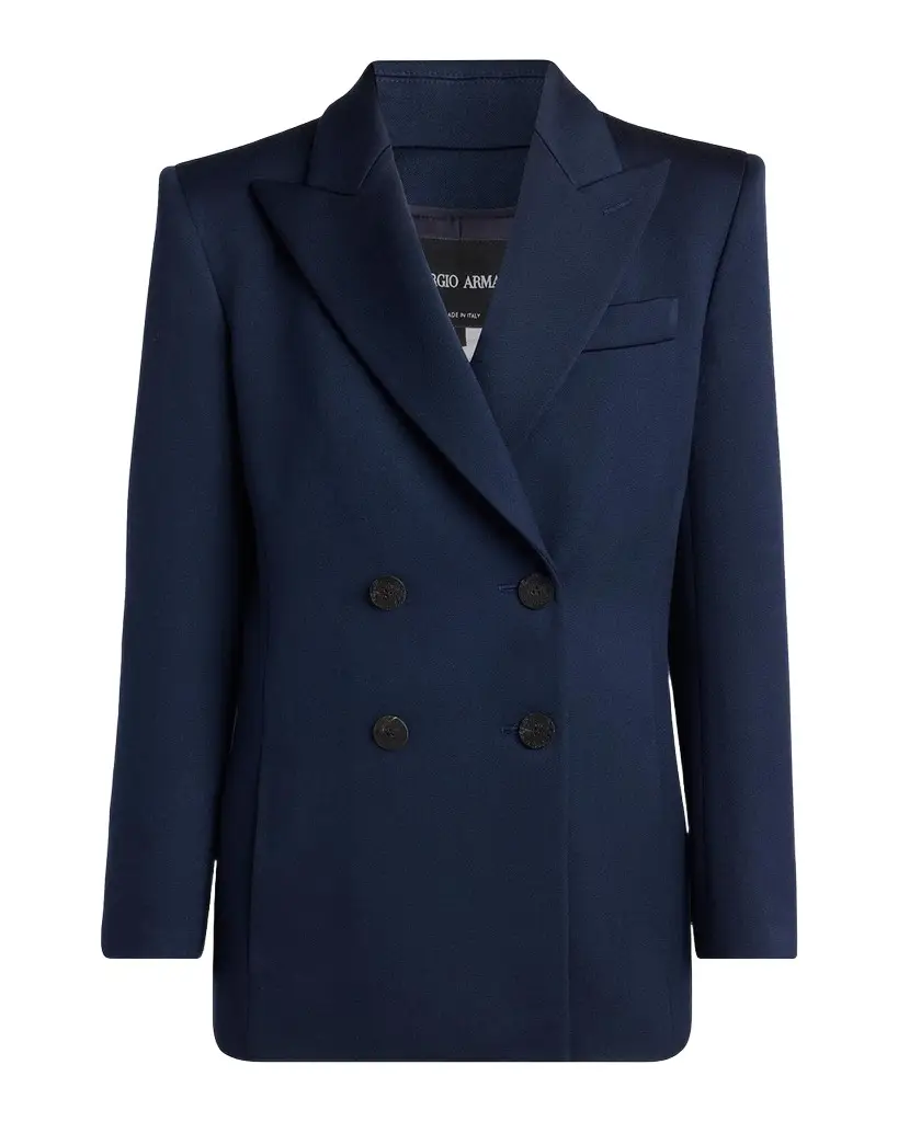 Giorgio Armani Wool-Silk Double-Breasted Blazer Jacket | Image 1 Giorgio Armani Wool-Silk Double-Breasted Blazer Jacket | Image 1