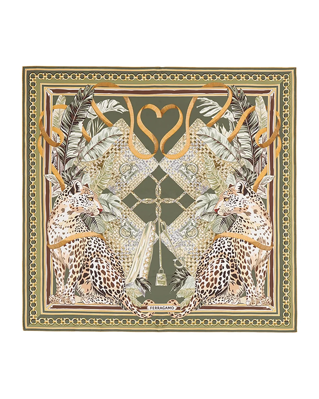 Poised Leopards Print Silk Scarf Poised Leopards Print Silk Scarf