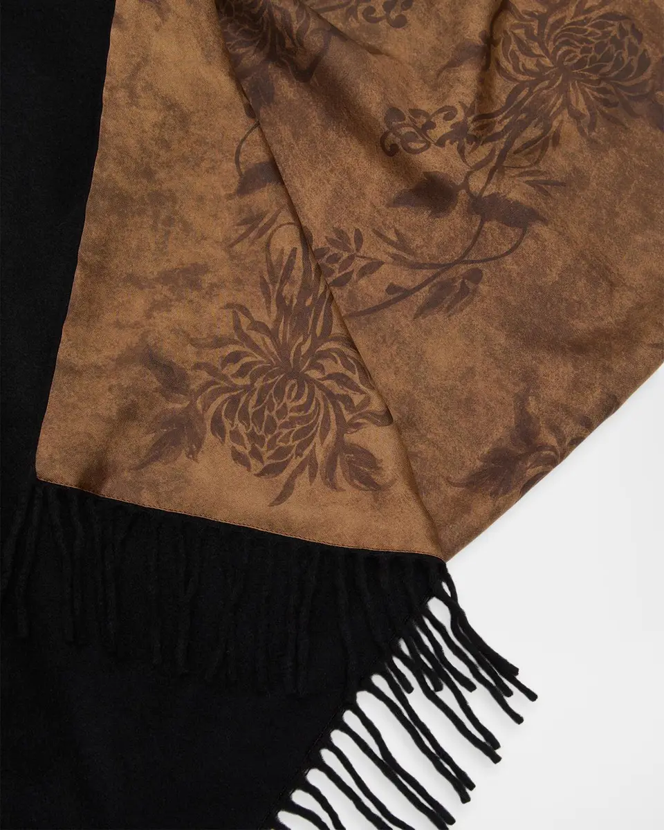 Ferragamo Floral Reversible Cashmere and Silk Cape | Thumbnail 5 Ferragamo Floral Reversible Cashmere and Silk Cape | Thumbnail 5