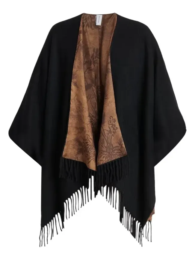 Ferragamo Floral Reversible Cashmere and Silk Cape