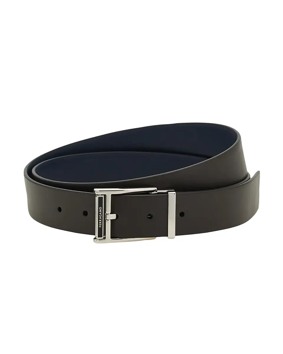 Ferragamo Men's Smooth Leather Roller-Buckle Belt | Thumbnail 2 Ferragamo Men's Smooth Leather Roller-Buckle Belt | Thumbnail 2