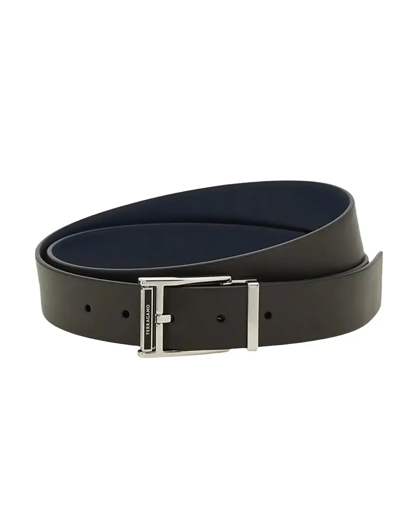 Men's Smooth Leather Roller-Buckle Belt Men's Smooth Leather Roller-Buckle Belt