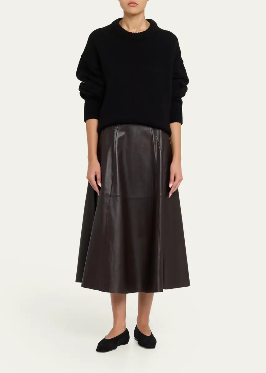 ARMA Eleni Leather A-Line Midi Skirt | Thumbnail 2 ARMA Eleni Leather A-Line Midi Skirt | Thumbnail 2