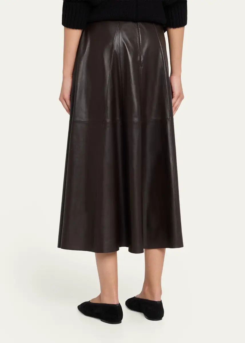 ARMA Eleni Leather A-Line Midi Skirt | Thumbnail 3 ARMA Eleni Leather A-Line Midi Skirt | Thumbnail 3