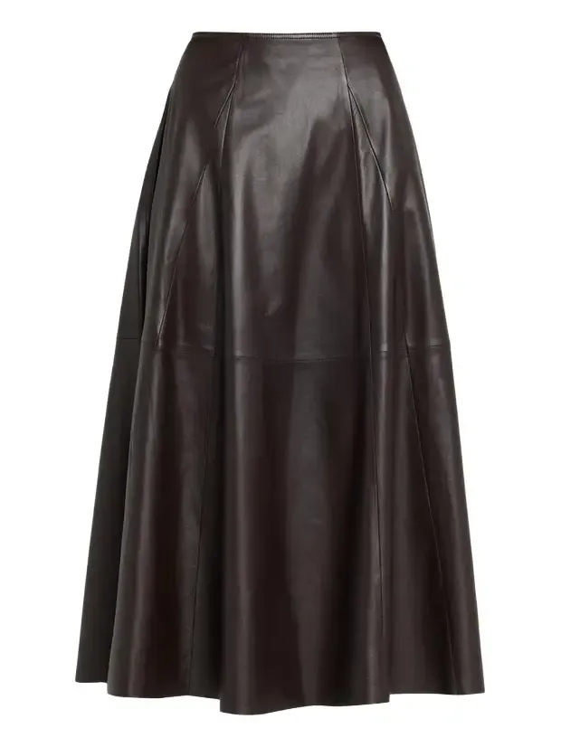 Eleni Leather A-Line Midi Skirt Eleni Leather A-Line Midi Skirt
