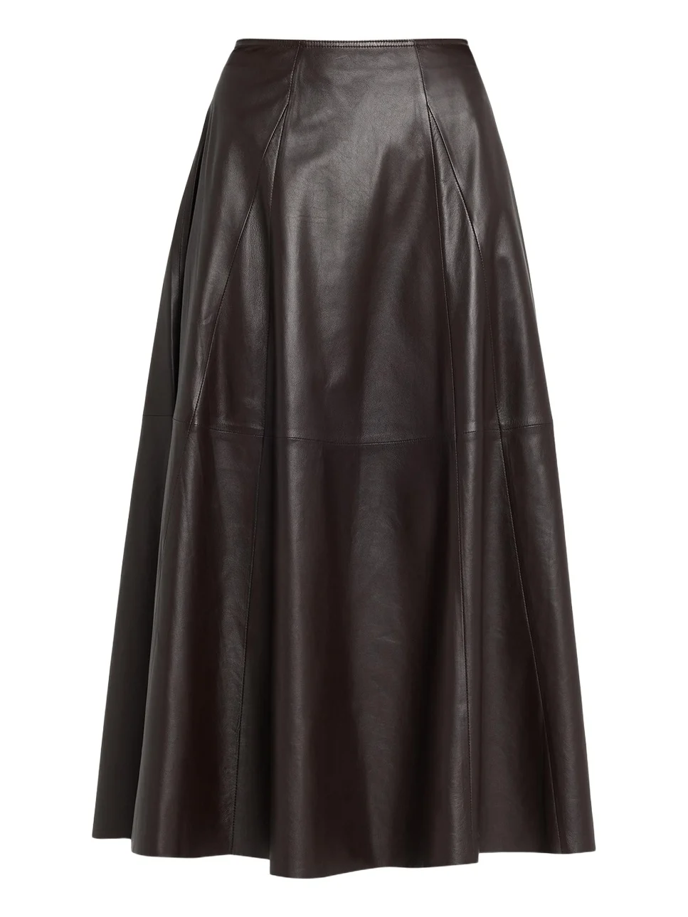 ARMA Eleni Leather A-Line Midi Skirt