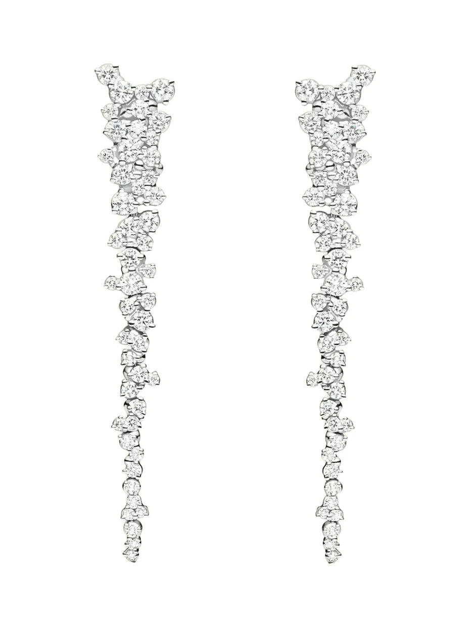 18K White Gold Confetti Diamond Drop Earrings 18K White Gold Confetti Diamond Drop Earrings