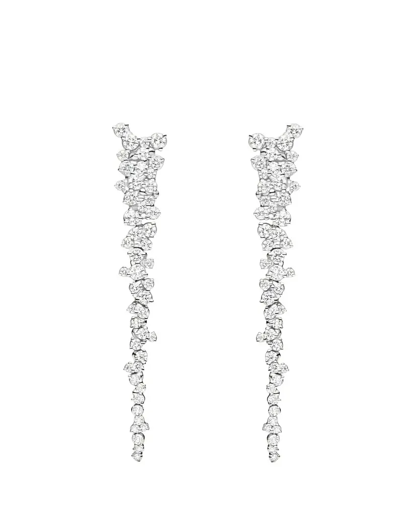 Paul Morelli 18K White Gold Confetti Diamond Drop Earrings