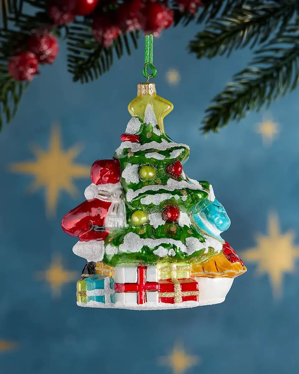 Exclusive Santa & Snowman with Tree Christmas Ornament | Thumbnail 2