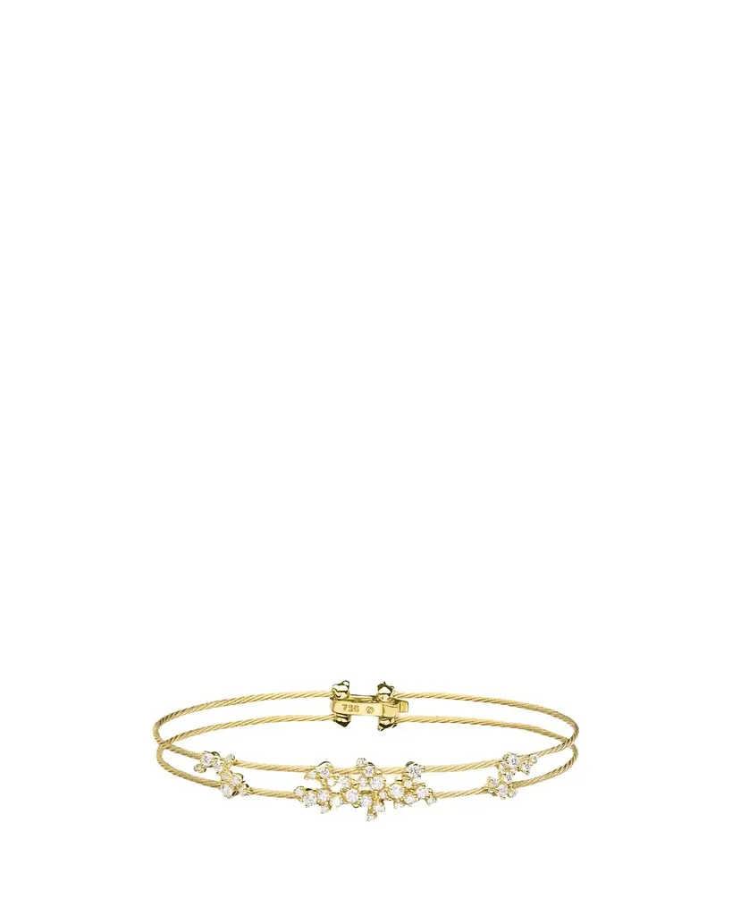 Diamond Confetti Double Wire Bracelet, Yellow