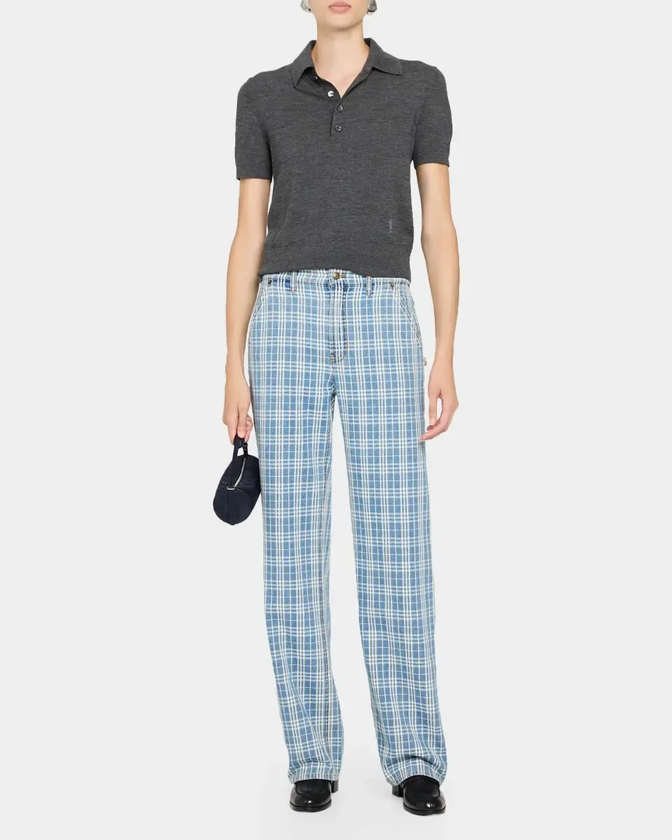 Burberry Drusilla Check Denim Straight-Leg Jeans | Thumbnail 2