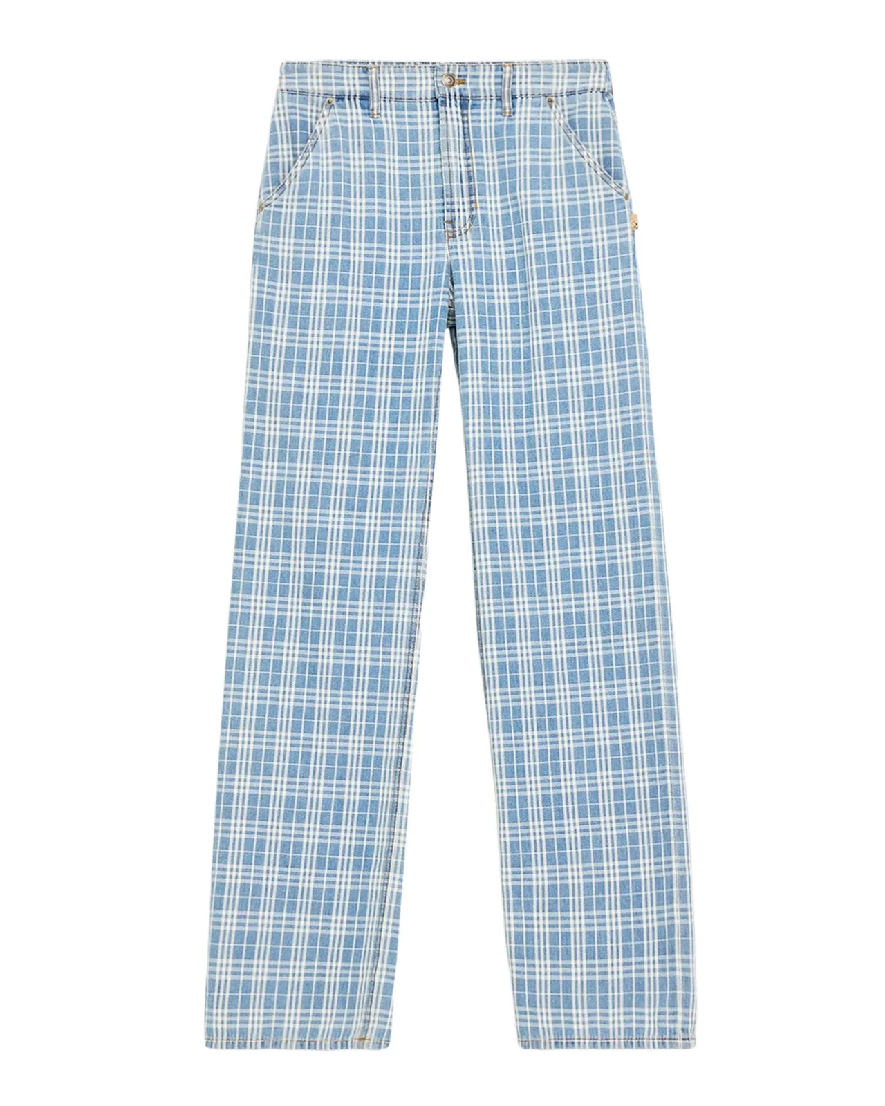 Drusilla Check Denim Straight-Leg Jeans Drusilla Check Denim Straight-Leg Jeans
