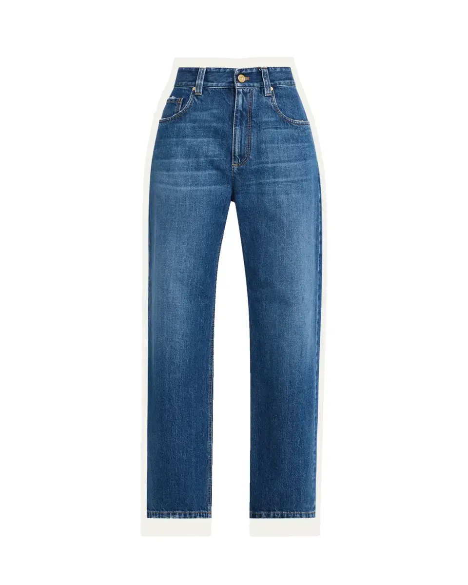 Brunello Cucinelli Mid-Rise Monili Trim Wide-Leg Jeans | Thumbnail 2 Brunello Cucinelli Mid-Rise Monili Trim Wide-Leg Jeans | Thumbnail 2