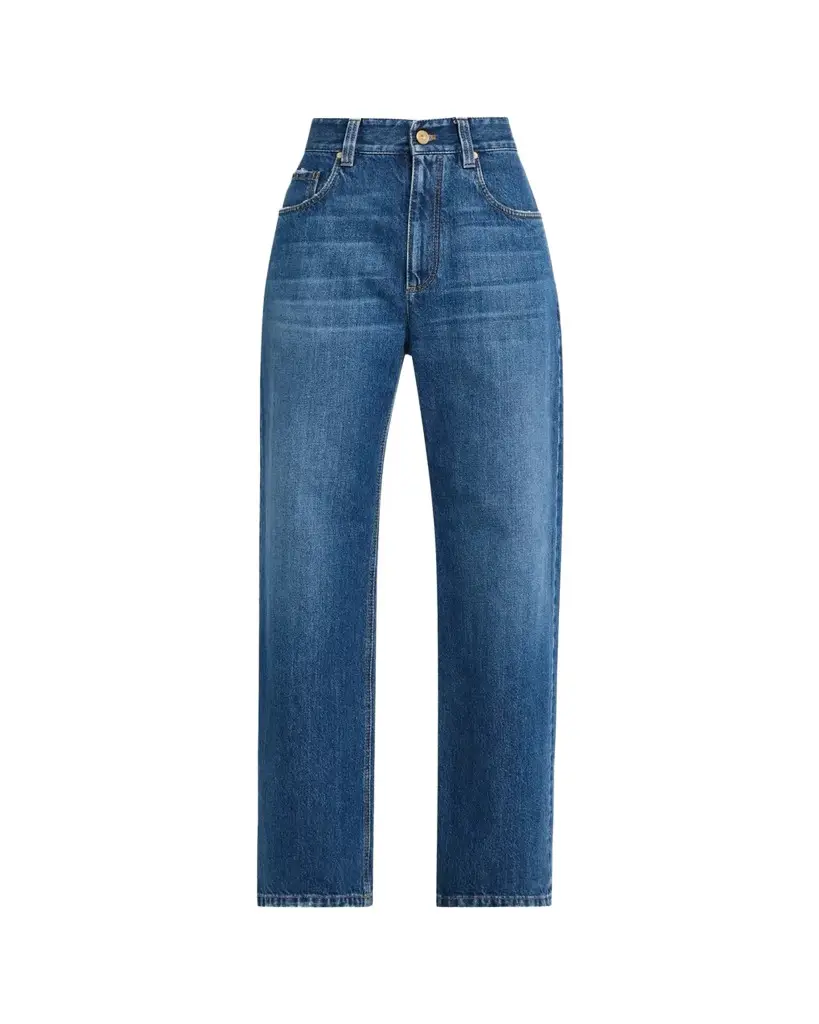 Mid-Rise Monili Trim Wide-Leg Jeans Mid-Rise Monili Trim Wide-Leg Jeans