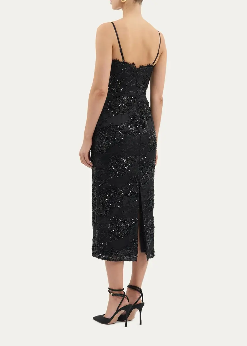 Rebecca Vallance Beau Sequin Lace Column Midi Dress | Thumbnail 3 Rebecca Vallance Beau Sequin Lace Column Midi Dress | Thumbnail 3