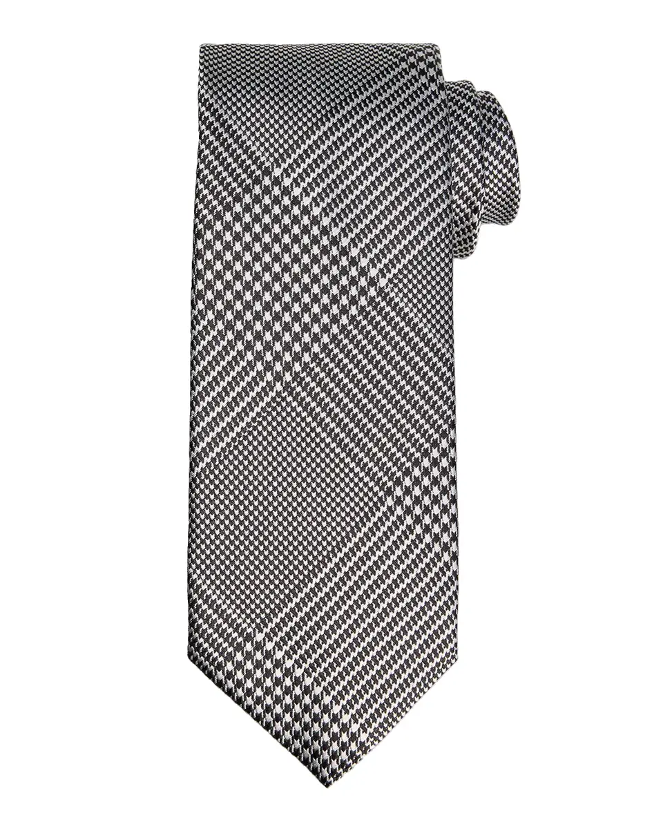 Tom Ford Men's Glen Plaid Linen Tie | Thumbnail 2