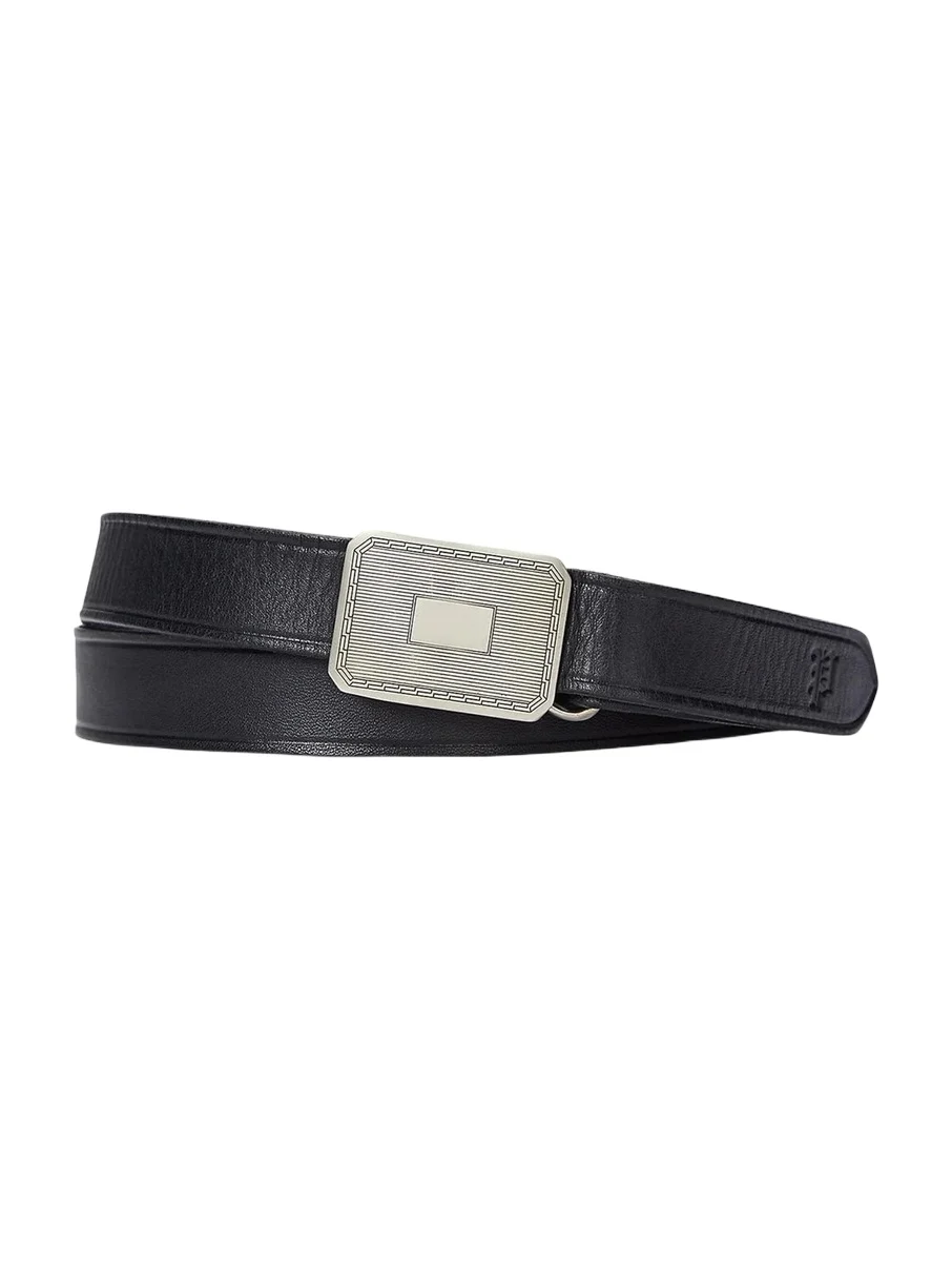 Engine Turn Leather Belt