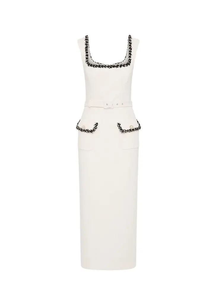 Jacquie Bonded Tweed Midi Dress Jacquie Bonded Tweed Midi Dress
