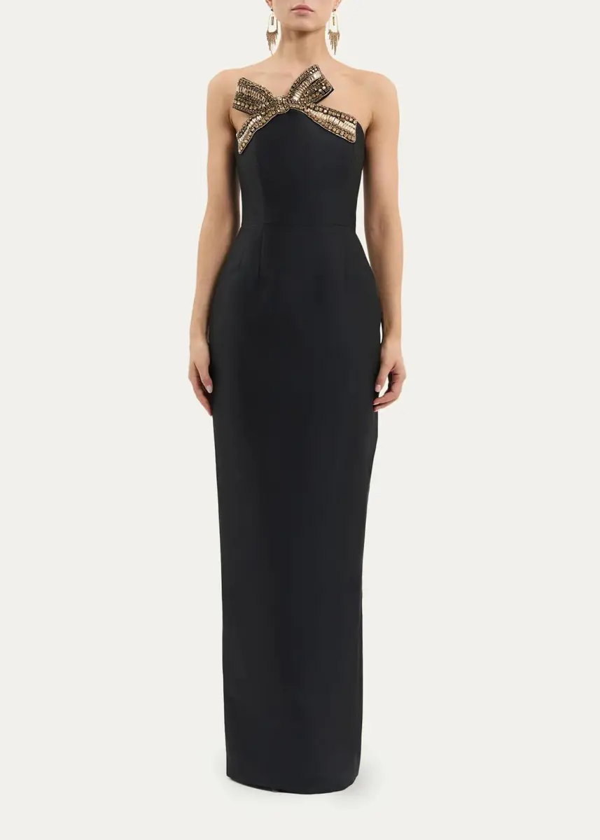 Rebecca Vallance Venus Strapless Bow-Embellished Column Gown | Thumbnail 4 Rebecca Vallance Venus Strapless Bow-Embellished Column Gown | Thumbnail 4