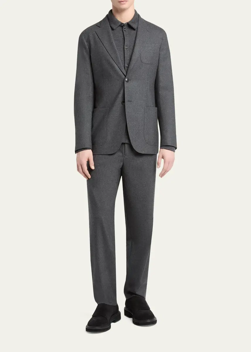 Giorgio Armani Men's Cashmere Button-Down Shirt | Thumbnail 2 Giorgio Armani Men's Cashmere Button-Down Shirt | Thumbnail 2