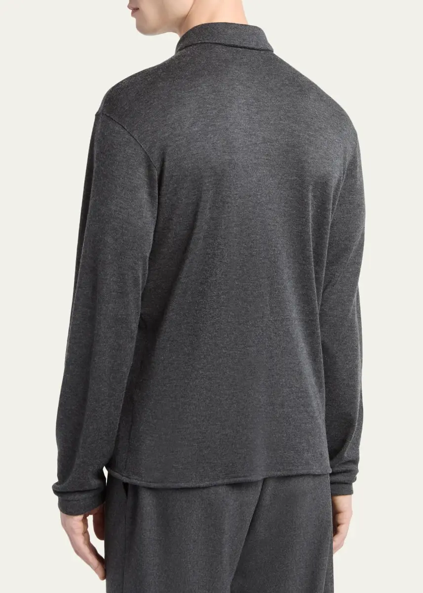 Giorgio Armani Men's Cashmere Button-Down Shirt | Thumbnail 3 Giorgio Armani Men's Cashmere Button-Down Shirt | Thumbnail 3