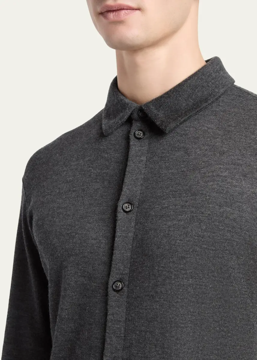 Giorgio Armani Men's Cashmere Button-Down Shirt | Thumbnail 5 Giorgio Armani Men's Cashmere Button-Down Shirt | Thumbnail 5
