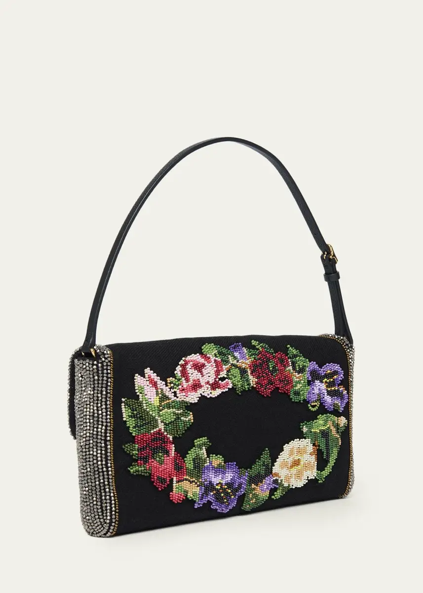 Valentino Garavani Floral Beaded Shoulder Bag | Thumbnail 3 Valentino Garavani Floral Beaded Shoulder Bag | Thumbnail 3