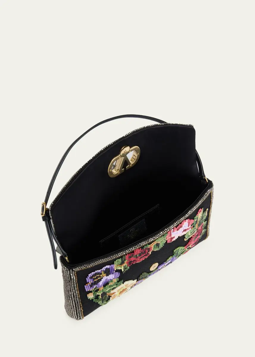 Valentino Garavani Floral Beaded Shoulder Bag | Thumbnail 4 Valentino Garavani Floral Beaded Shoulder Bag | Thumbnail 4
