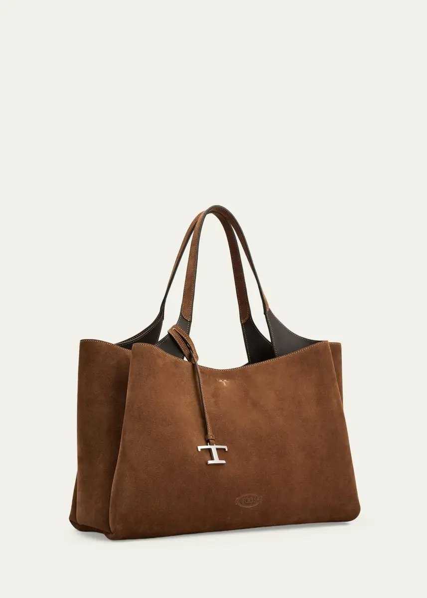 Tod's Medium Logo Suede Tote Bag | Thumbnail 2 Tod's Medium Logo Suede Tote Bag | Thumbnail 2