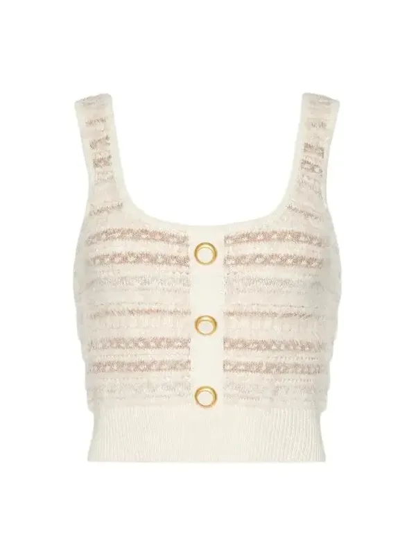 Galene Mixed-Stitch Sweater Tank Top