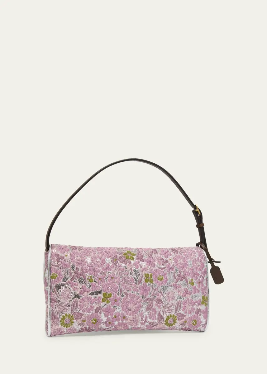 Valentino Garavani Devain Metallic Floral Jacquard Top-Handle Bag | Thumbnail 3 Valentino Garavani Devain Metallic Floral Jacquard Top-Handle Bag | Thumbnail 3