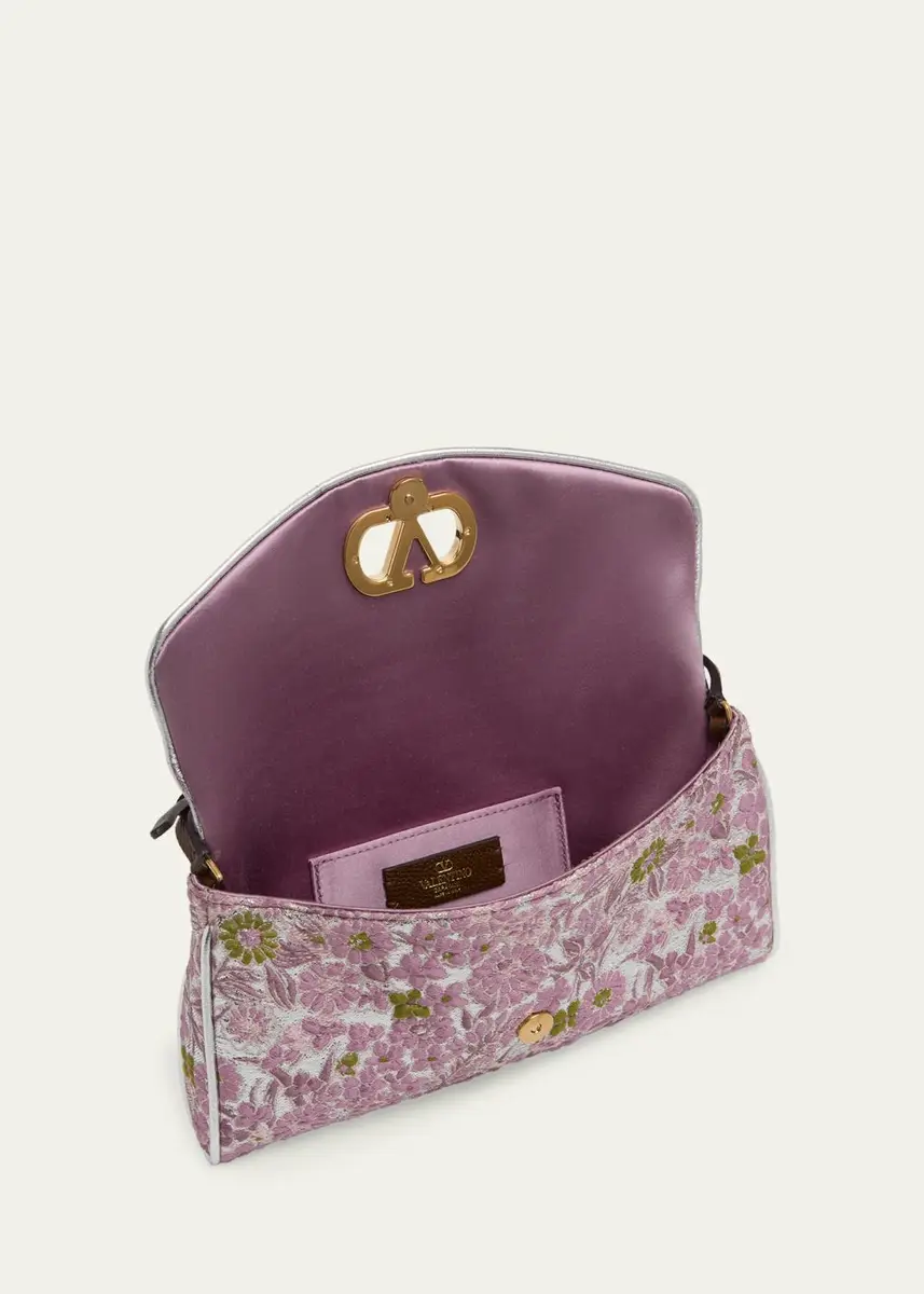 Valentino Garavani Devain Metallic Floral Jacquard Top-Handle Bag | Thumbnail 4 Valentino Garavani Devain Metallic Floral Jacquard Top-Handle Bag | Thumbnail 4