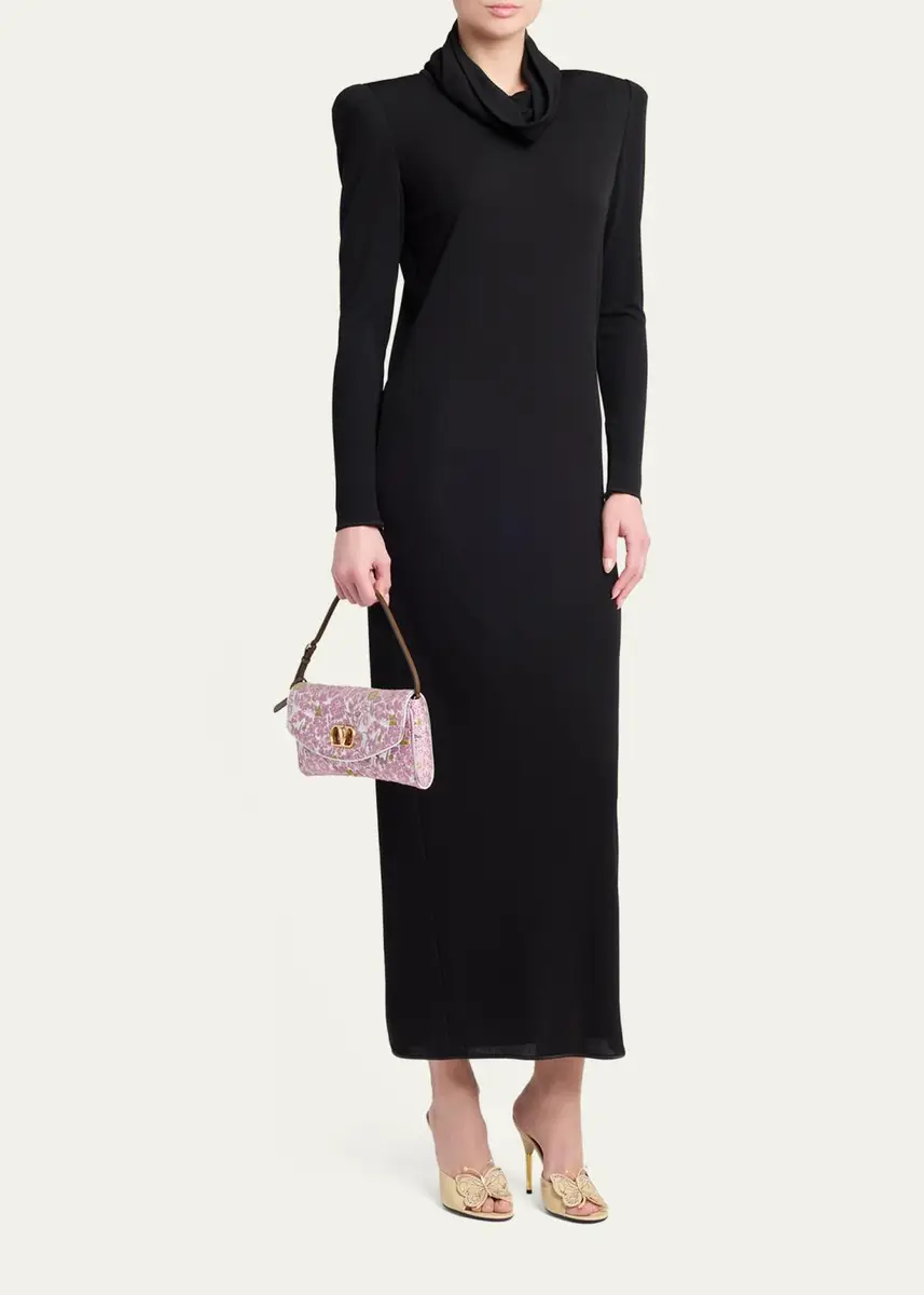 Valentino Garavani Devain Metallic Floral Jacquard Top-Handle Bag | Thumbnail 5 Valentino Garavani Devain Metallic Floral Jacquard Top-Handle Bag | Thumbnail 5