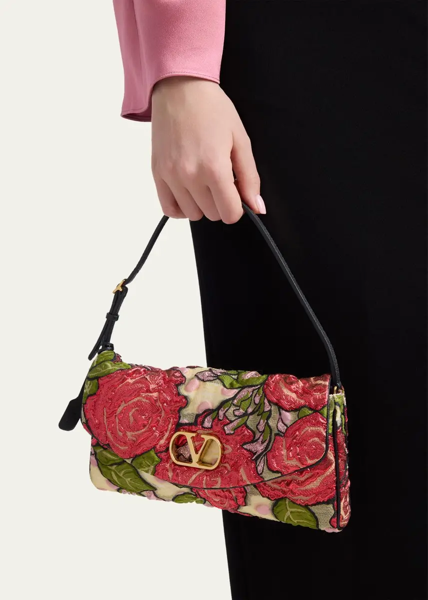 Valentino Garavani Small Floral Jacquard Shoulder Bag | Thumbnail 2