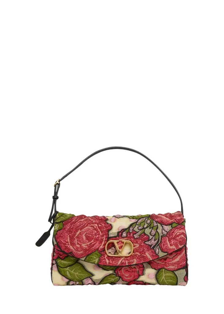 Valentino Garavani Small Floral Jacquard Shoulder Bag | Image 1 Valentino Garavani Small Floral Jacquard Shoulder Bag | Image 1