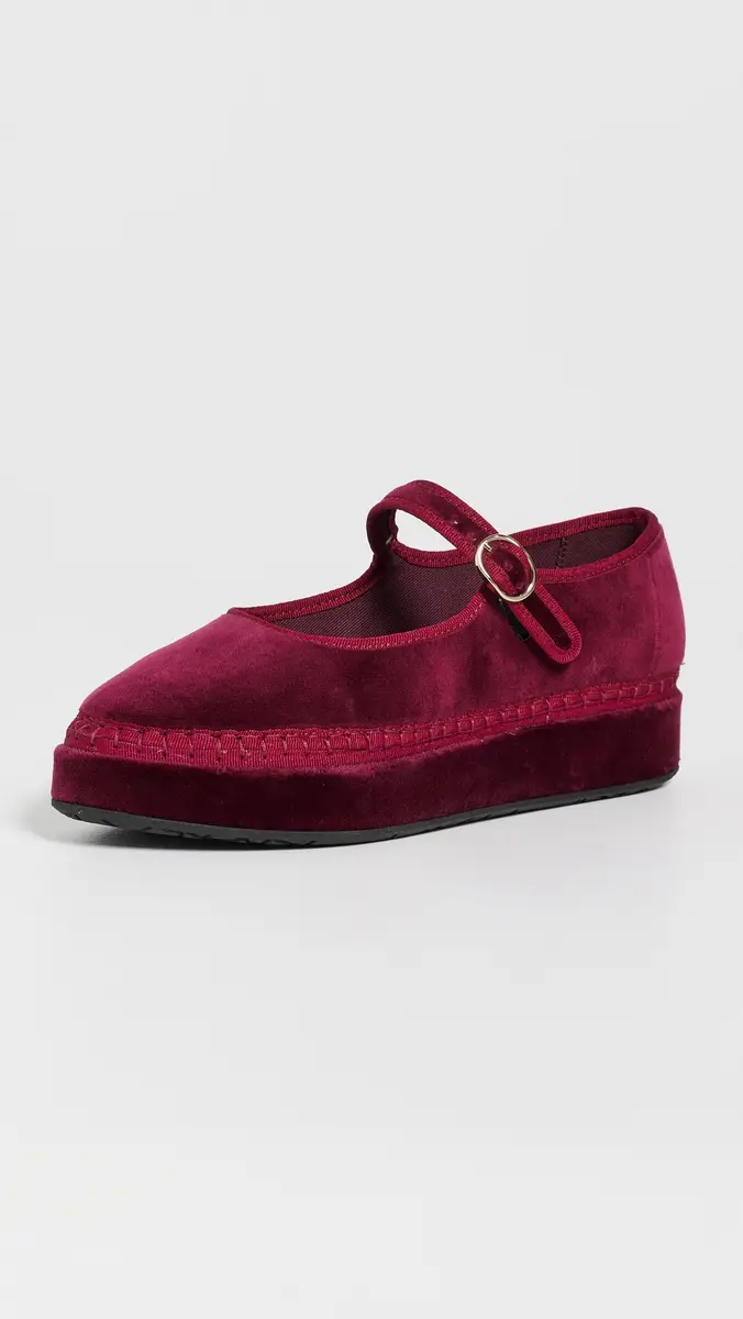 Flabelus Double Lucrecia Velvet Mary Jane Flats | Thumbnail 2 Flabelus Double Lucrecia Velvet Mary Jane Flats | Thumbnail 2