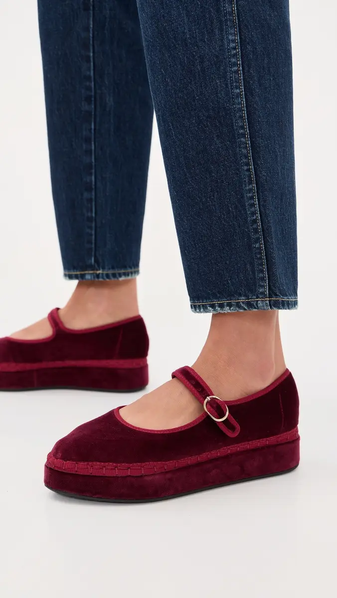 Flabelus Double Lucrecia Velvet Mary Jane Flats | Thumbnail 3 Flabelus Double Lucrecia Velvet Mary Jane Flats | Thumbnail 3