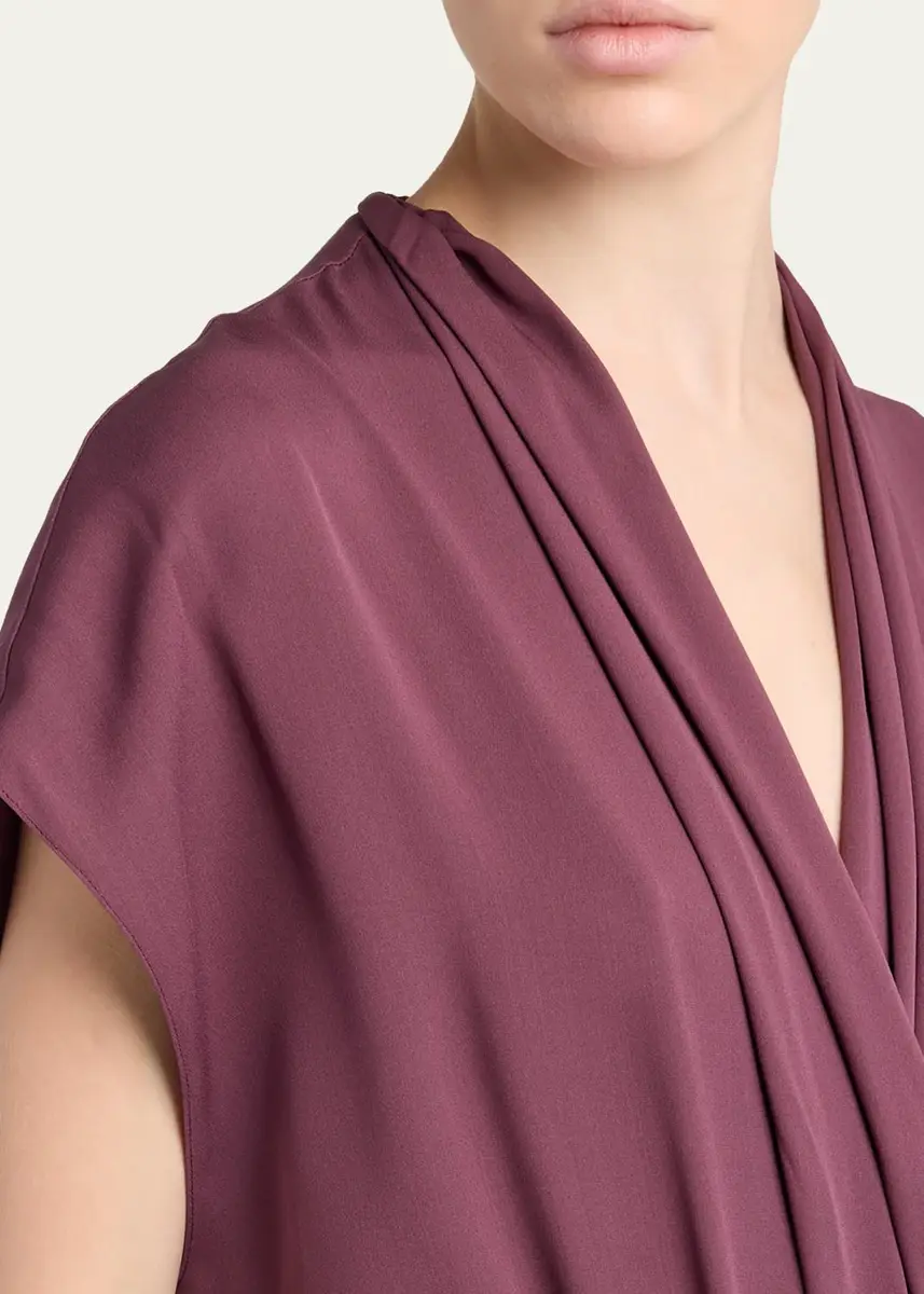 Giorgio Armani Surplice-Neck Cap-Sleeve Column Dress | Thumbnail 5 Giorgio Armani Surplice-Neck Cap-Sleeve Column Dress | Thumbnail 5