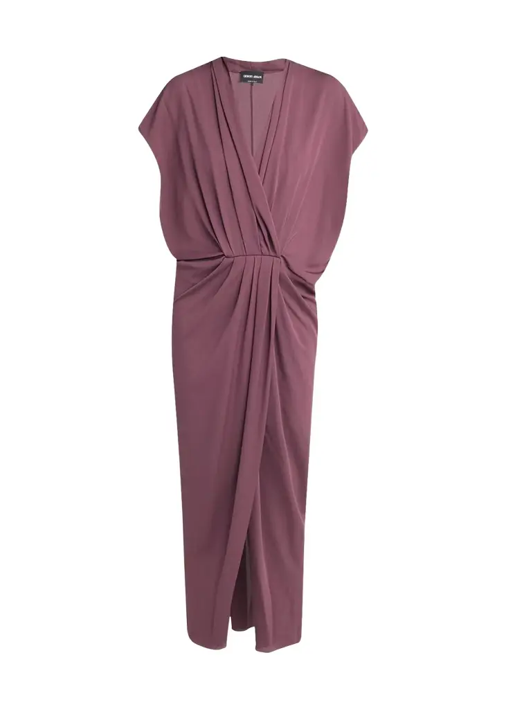 Giorgio Armani Surplice-Neck Cap-Sleeve Column Dress | Image 1 Giorgio Armani Surplice-Neck Cap-Sleeve Column Dress | Image 1