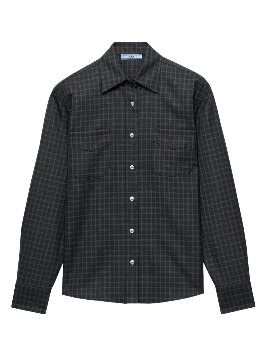 Checked Wool-Blend Shirt Checked Wool-Blend Shirt